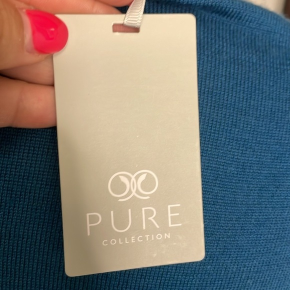 Pure Collection Mens Merino Zip Up Sweater Mock neck turtleneck NWT Size XL - Picture 5 of 8